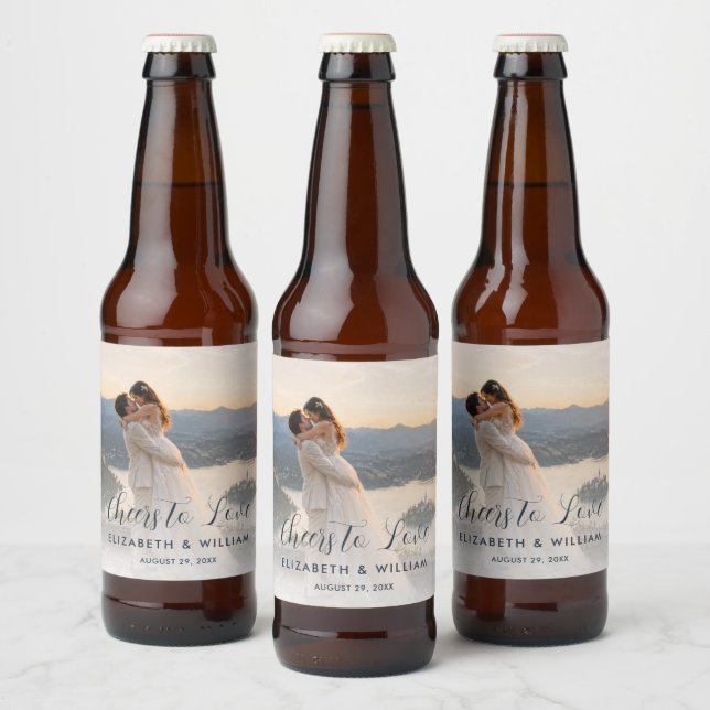 Rótulo Para Garrafa De Cerveja Casamento personalizado com bolinhas douradas e az (Garrafas)