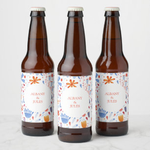 Rótulo Para Garrafa De Cerveja Casamento por Aquarela de Prlower Meadow