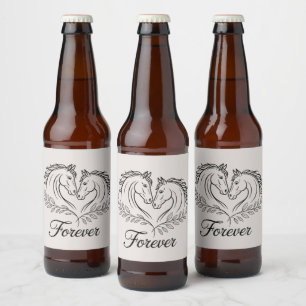 Rótulo Para Garrafa De Cerveja Casamento Russo Elegante do País dos Cavalos Ocide