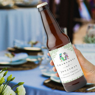 Rótulo Para Garrafa De Cerveja Casamento Temático de Dinossauros Personalizado