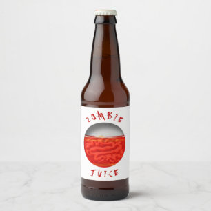 Rótulo Para Garrafa De Cerveja Cérebros do suco do zombi do Dia das Bruxas