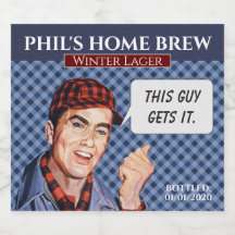 Cerveja Caseira do Phil - xadrez azul