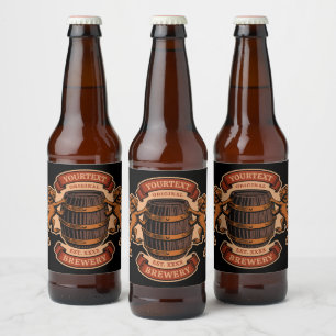 Rótulo Para Garrafa De Cerveja Cerveja Cervejaria Personalizada Barril de Carvalh