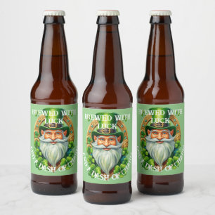 Rótulo Para Garrafa De Cerveja Cerveja com Sorte e um Toque de Charme no Dia de S