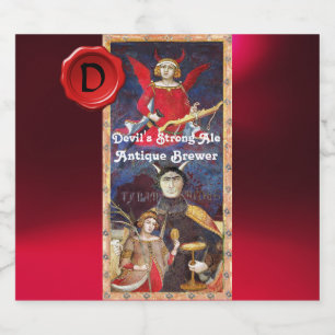 RÓTULO PARA GARRAFA DE CERVEJA CERVEJA FORTE DO DIABO,MONOGRAMA DE SELO DE CAIXA,