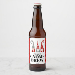 Rótulo Para Garrafa De Cerveja Cerveja Personalizada de Natal Gnomos Suecos Gnomi
