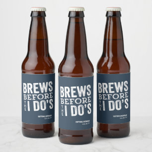Rótulo Para Garrafa De Cerveja Cervejas antes do divertido casamento azul ardósia
