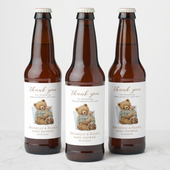 Rótulo Para Garrafa De Cerveja Chá de fraldas do Urso de Mamãe Frio Fora do  (Garrafas)