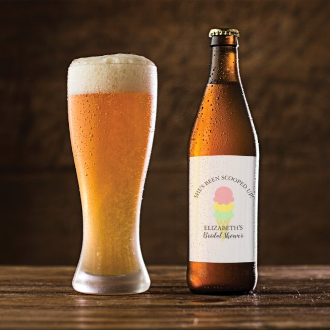 Rótulo Para Garrafa De Cerveja Chá de Noiva de Sorvete Recheado (Criador carregado)