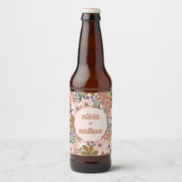 Rótulo Para Garrafa De Cerveja Chá de panela Floral ou Casamento Personalizado