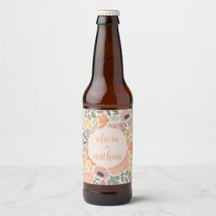 Rótulo Para Garrafa De Cerveja Chá de panela Floral ou Casamento Personalizado
