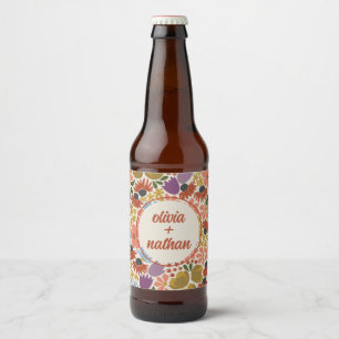 Rótulo Para Garrafa De Cerveja Chá de panela Floral ou Casamento Personalizado