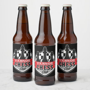Rótulo Para Garrafa De Cerveja Checkmate do Chess Player do NOME Personalizado