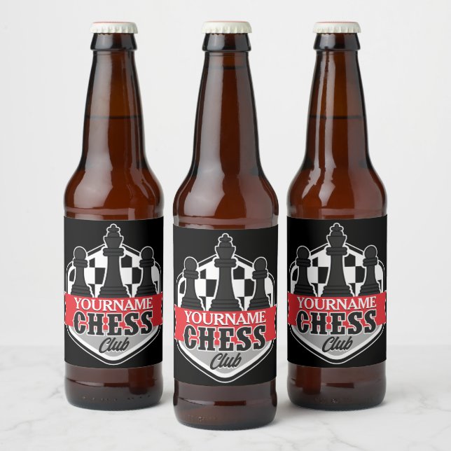 Rótulo Para Garrafa De Cerveja Checkmate do Chess Player do NOME Personalizado (Garrafas)