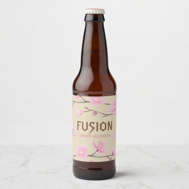Rótulo Para Garrafa De Cerveja Cherry Blossom - FUSÃO (Frente)