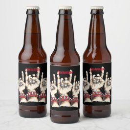 Rótulo Para Garrafa De Cerveja Chifres Pretos Para Cima
