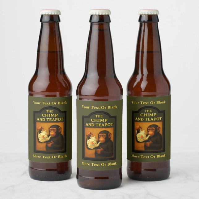 Rótulo Para Garrafa De Cerveja Chimp E Teapot Pub (Garrafas)