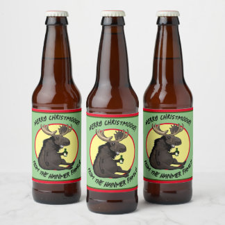 Rótulo Para Garrafa De Cerveja Chistmas Moose Bottle Labels