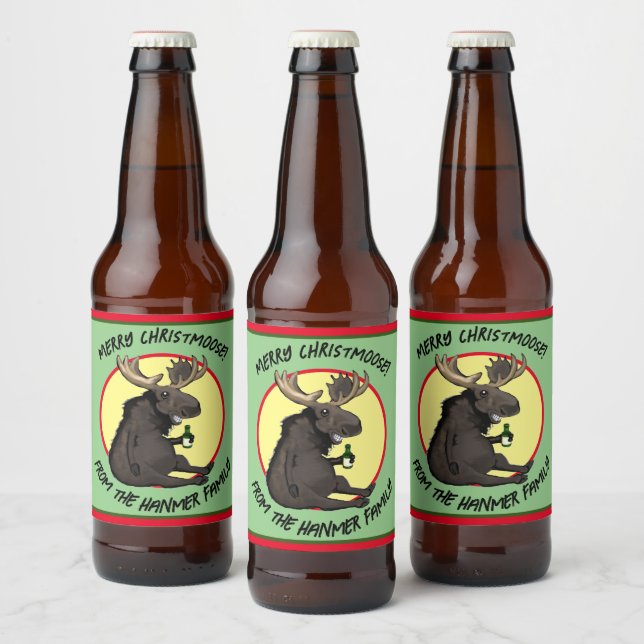 Rótulo Para Garrafa De Cerveja Chistmas Moose Bottle Labels (Garrafas)