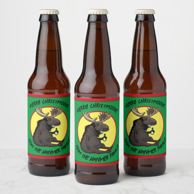 Rótulo Para Garrafa De Cerveja Chistmas Moose Bottle Labels (Garrafas)