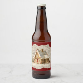 Rótulo Para Garrafa De Cerveja Christmas toile Santa