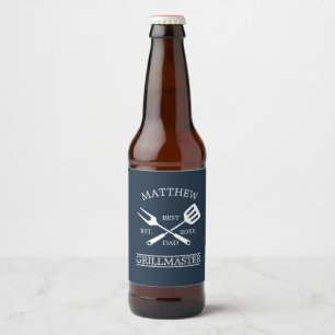 Rótulo Para Garrafa De Cerveja CHURRASCO Grill Mestre Personalizado Melhor Pai Pa