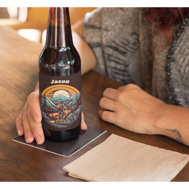 Rótulo Para Garrafa De Cerveja Ciclo de vida, retro personalizável (Criador carregado)