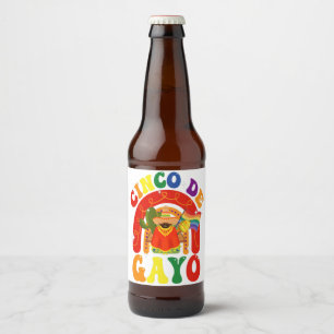 Rótulo Para Garrafa De Cerveja Cinco de Gayo Engraçados Cinco de Mayo Orgulho LGB