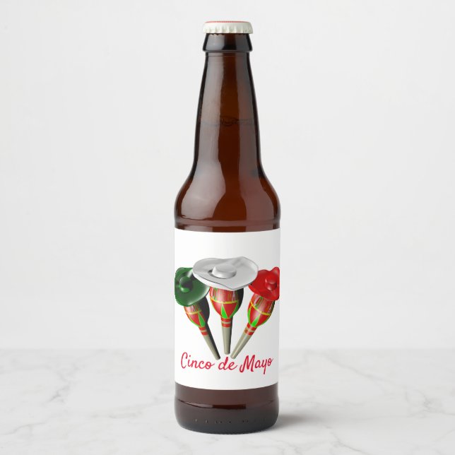 Rótulo Para Garrafa De Cerveja Cinco de mayo ,fiesta mexicano (Frente)