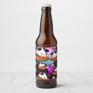Rótulo Para Garrafa De Cerveja Cobaia engraçada do espaço