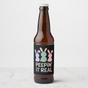 Rótulo Para Garrafa De Cerveja Coelhinhos De Páscoa Bunny Rabbits Peepin 'It Real