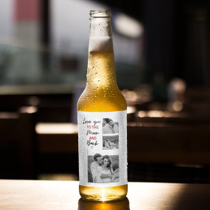Rótulo Para Garrafa De Cerveja Colagem Da Citação De Fotografias Do Casal E Cit