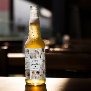 Rótulo Para Garrafa De Cerveja Colagem De Cinzas Fotográficas Amo-Te A Avó Melh