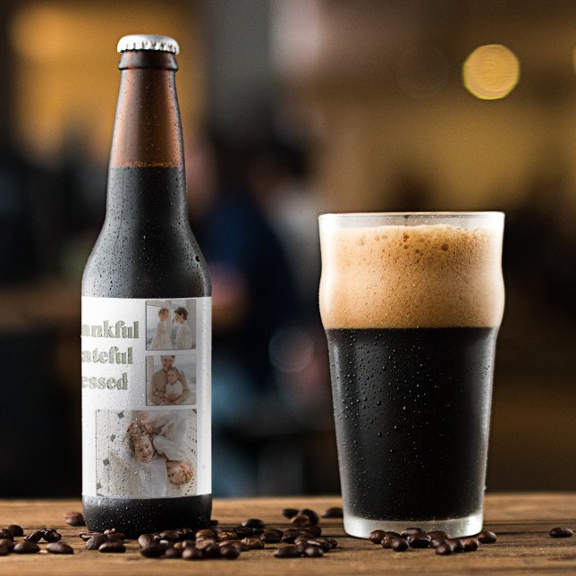 Rótulo Para Garrafa De Cerveja Colagem Moderna Três Foto | Ação de Graças (Criador carregado)