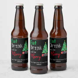 Rótulo Para Garrafa De Cerveja Coma, Beba e Alegre-se