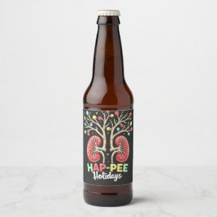 Rótulo Para Garrafa De Cerveja consciência renal, Feriados Hap-Pee, humor de diál