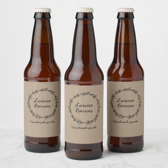 Rótulo Para Garrafa De Cerveja coroa rústica (Garrafas)