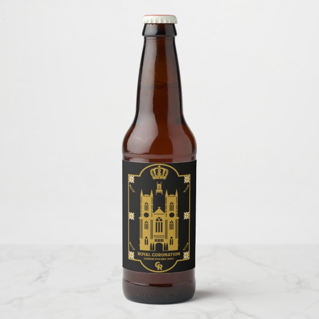 Rótulo Para Garrafa De Cerveja Coroação Real Abadia de Westminster  (Frente)