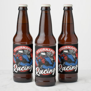 Rótulo Para Garrafa De Cerveja Corrida de Kart Extremo Personalizado de Kart