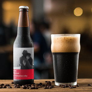 Rótulo Para Garrafa De Cerveja Cotação Vermelha Trendy e Foto Presente Dia d