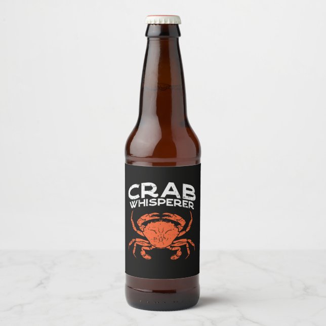 Rótulo Para Garrafa De Cerveja Crab Whisperer Vintage (Frente)