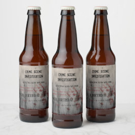 Rótulo Para Garrafa De Cerveja Criminalidade Cena Investigação Aniversário Obriga