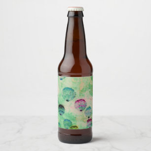 Rótulo Para Garrafa De Cerveja Cursos redondos da escova da arte bonito, rústica