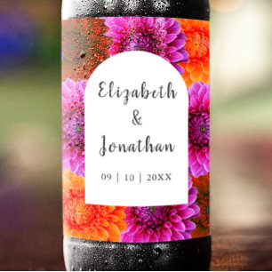 Rótulo Para Garrafa De Cerveja Dahlia Autumn Floral Wedding