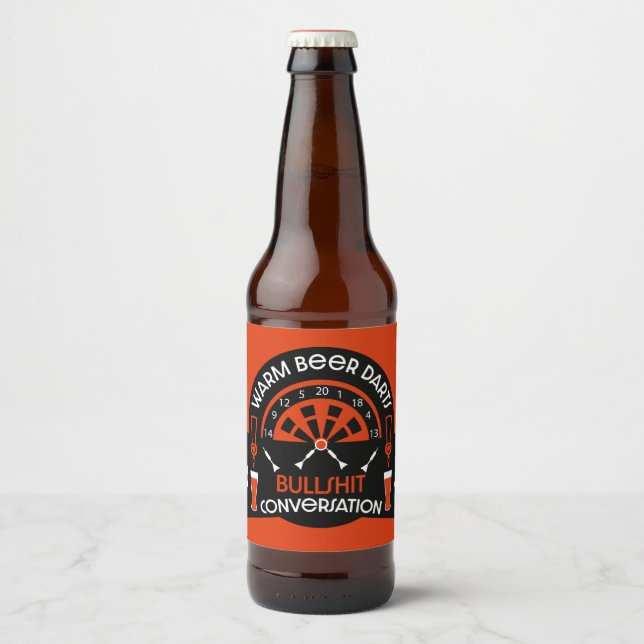 Rótulo Para Garrafa De Cerveja Dardos Clássicos de Pub (Frente)