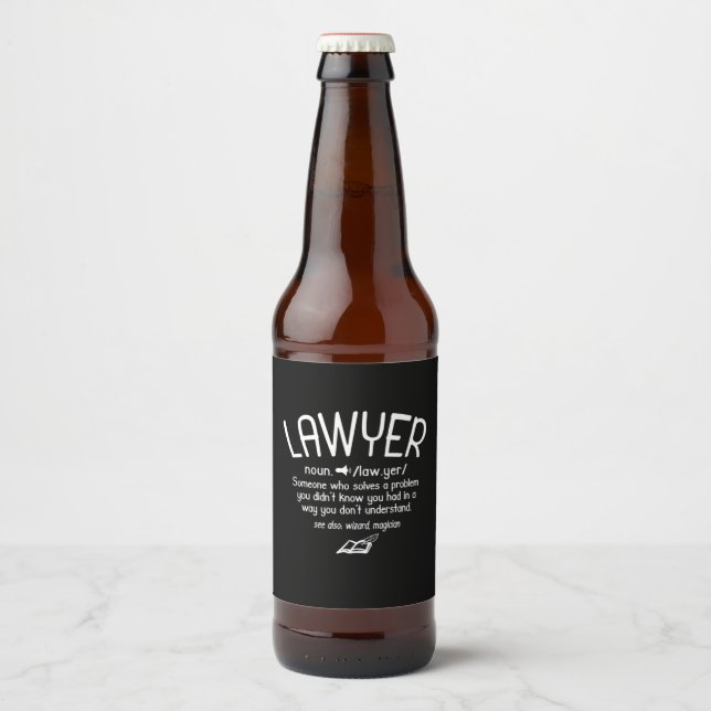 Rótulo Para Garrafa De Cerveja Definição de Advogado Funny (Frente)