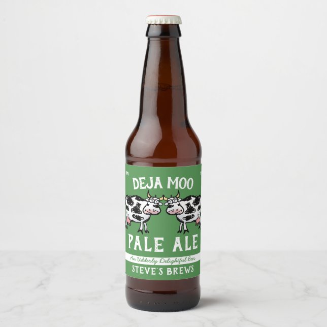 Rótulo Para Garrafa De Cerveja Deja Moo Funny Cow (Frente)