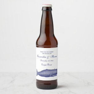 Rótulo Para Garrafa De Cerveja Desenho de Baleia Vintage do Século XIX N