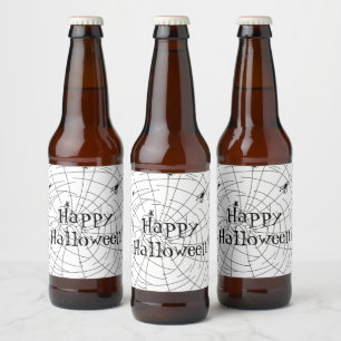 Rótulo Para Garrafa De Cerveja Desenhos à Mão de Teia de Aranha