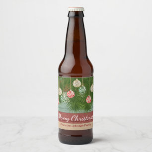 Rótulo Para Garrafa De Cerveja Design antiquado da decoração do Feliz Natal
